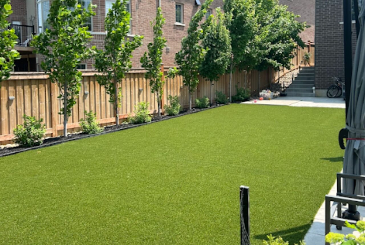 backyard turf installation in Markham